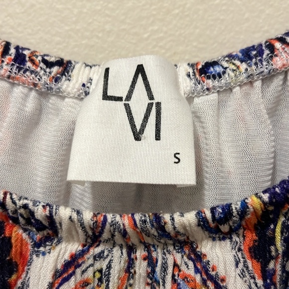 LA VI - SMALL SHORT SLEEVE MULTI COLOR TINIC EUC - Picture 3 of 12